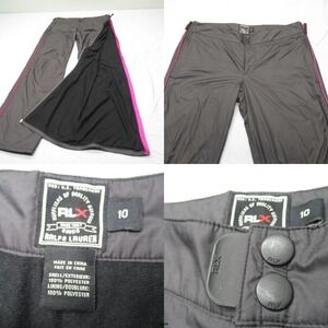 RLX Ralph Lauren Pants Women 10 Gray Flex Side Zip Fleece Lined Hiking Ski 32x31